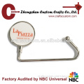 Zinc alloy round shaped print logo cheap bag hanger hooks